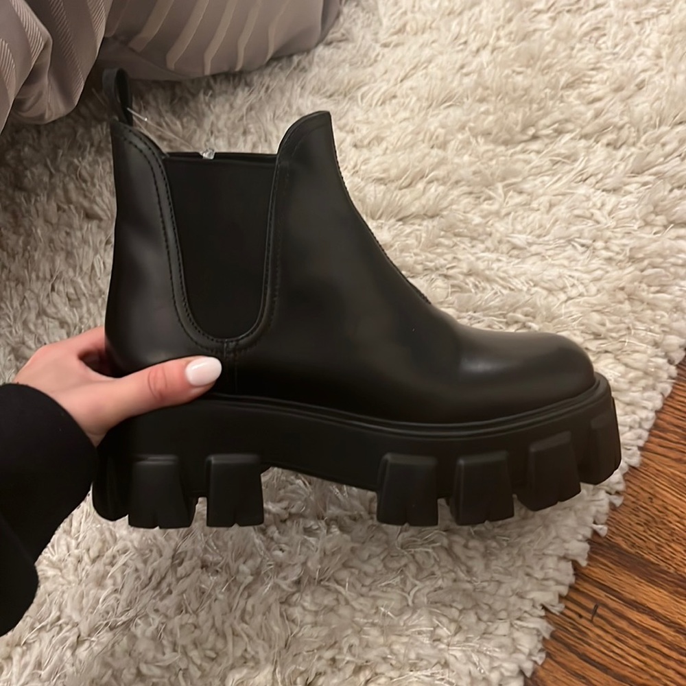 Prada Monolith brushed leather platform boots